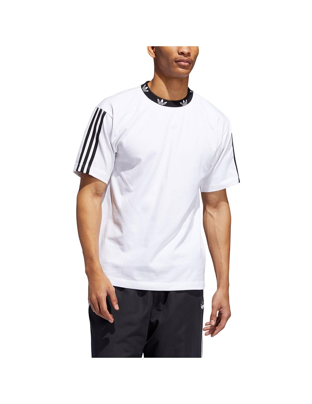 Camiseta Hombre adidas Trefoil Rib Blanco