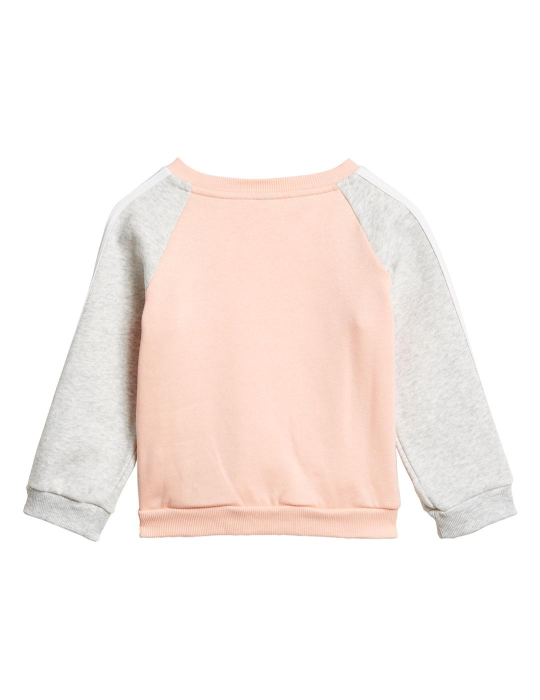 Chandal Niña adidas Logo Jog Rosa Gris