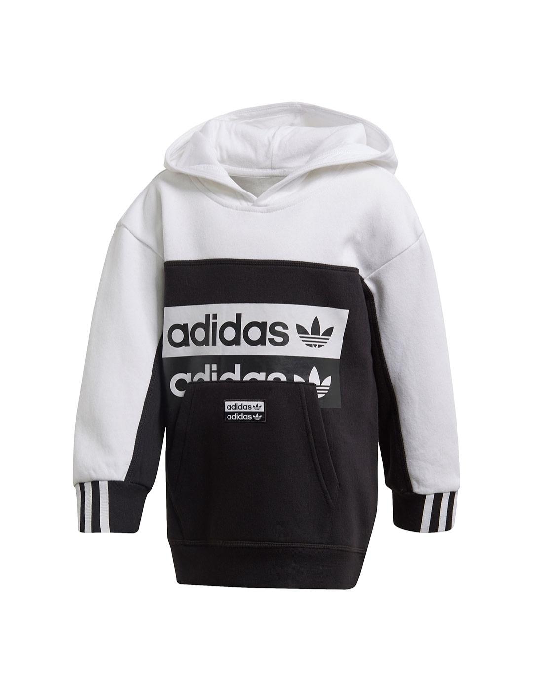 Chandal Niño adidas Hoodie SeT Negro Blanco