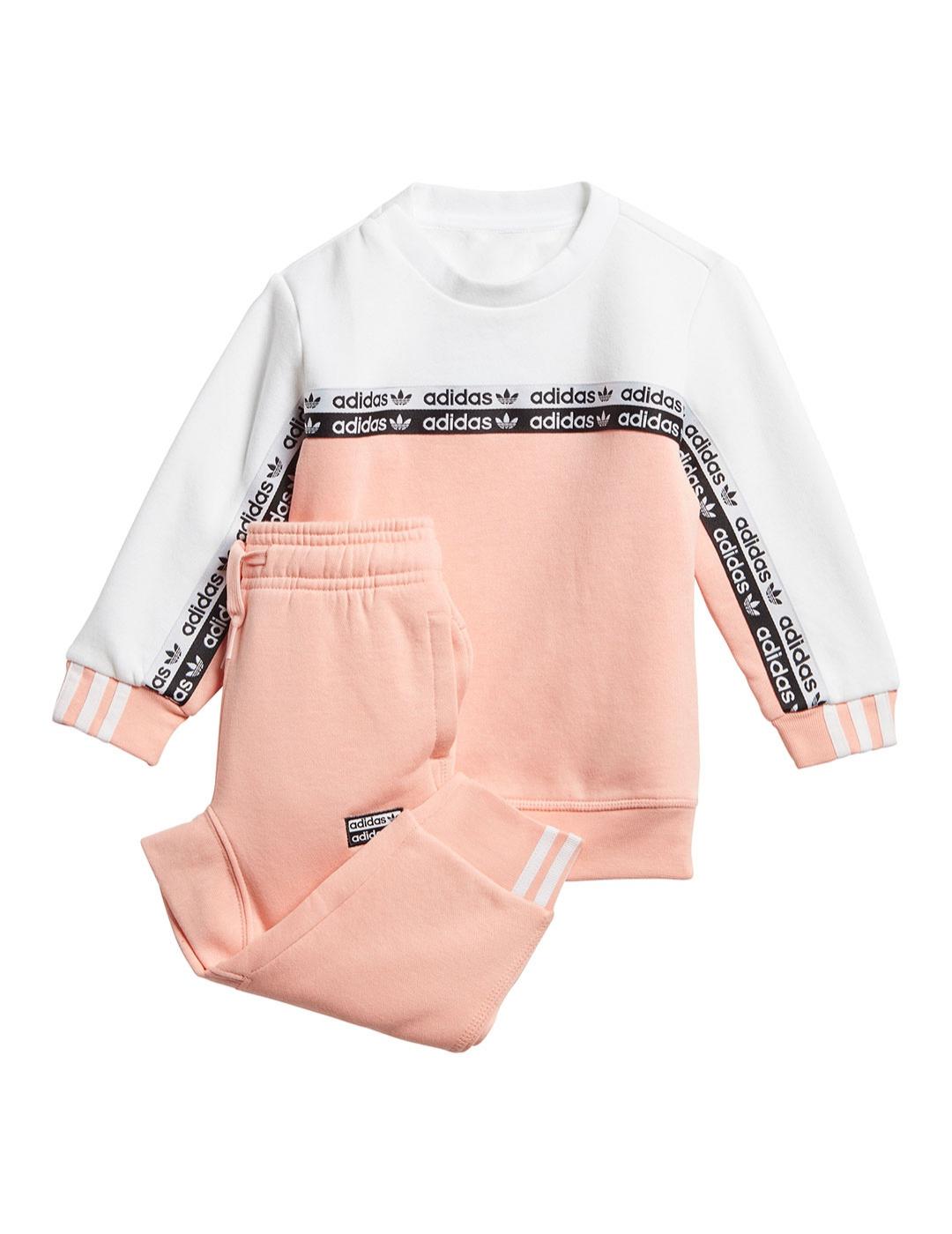 Chandal Niña adidas Crew Rosa Blanca