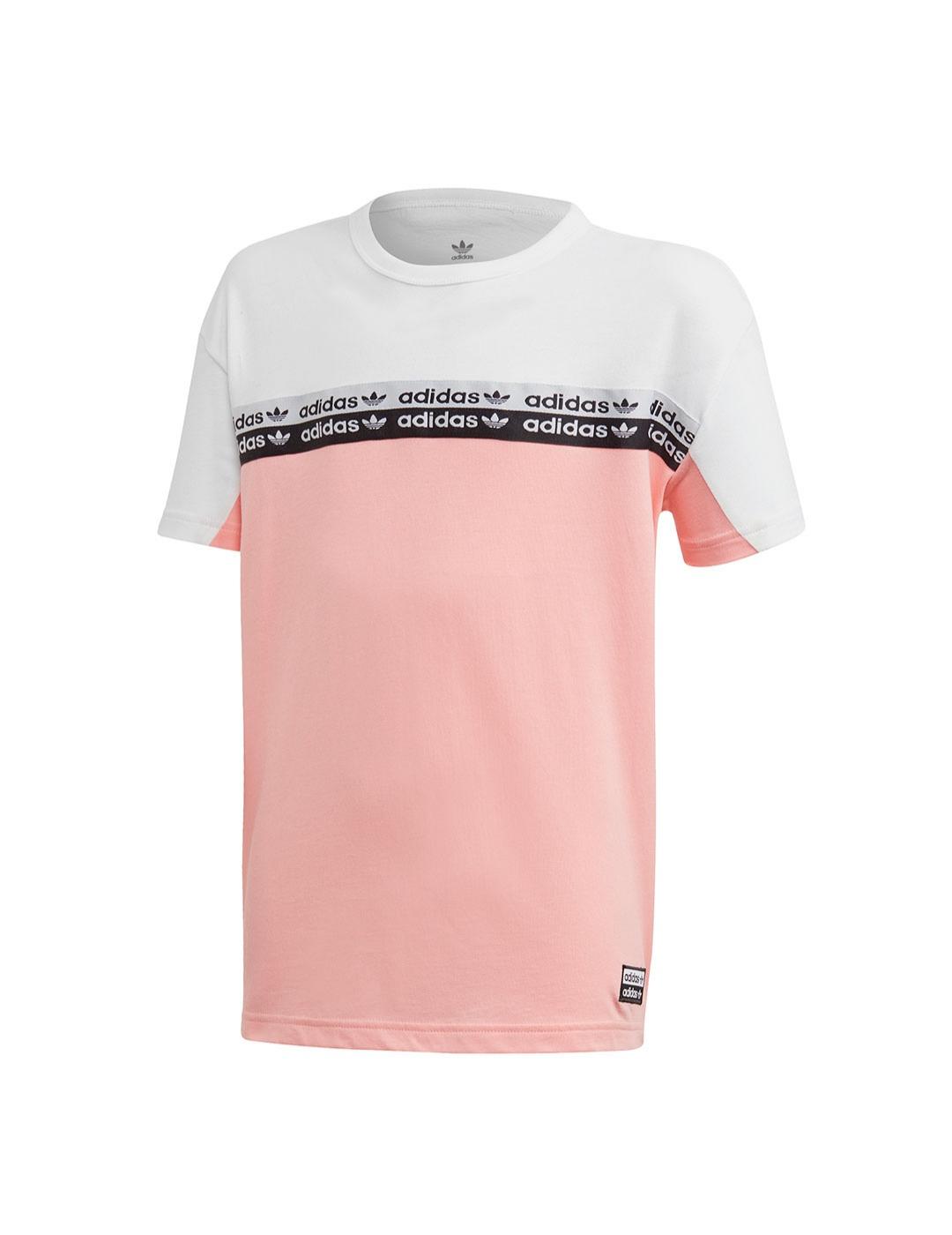 Camiseta Niña adidas Tee Blanco/Coral