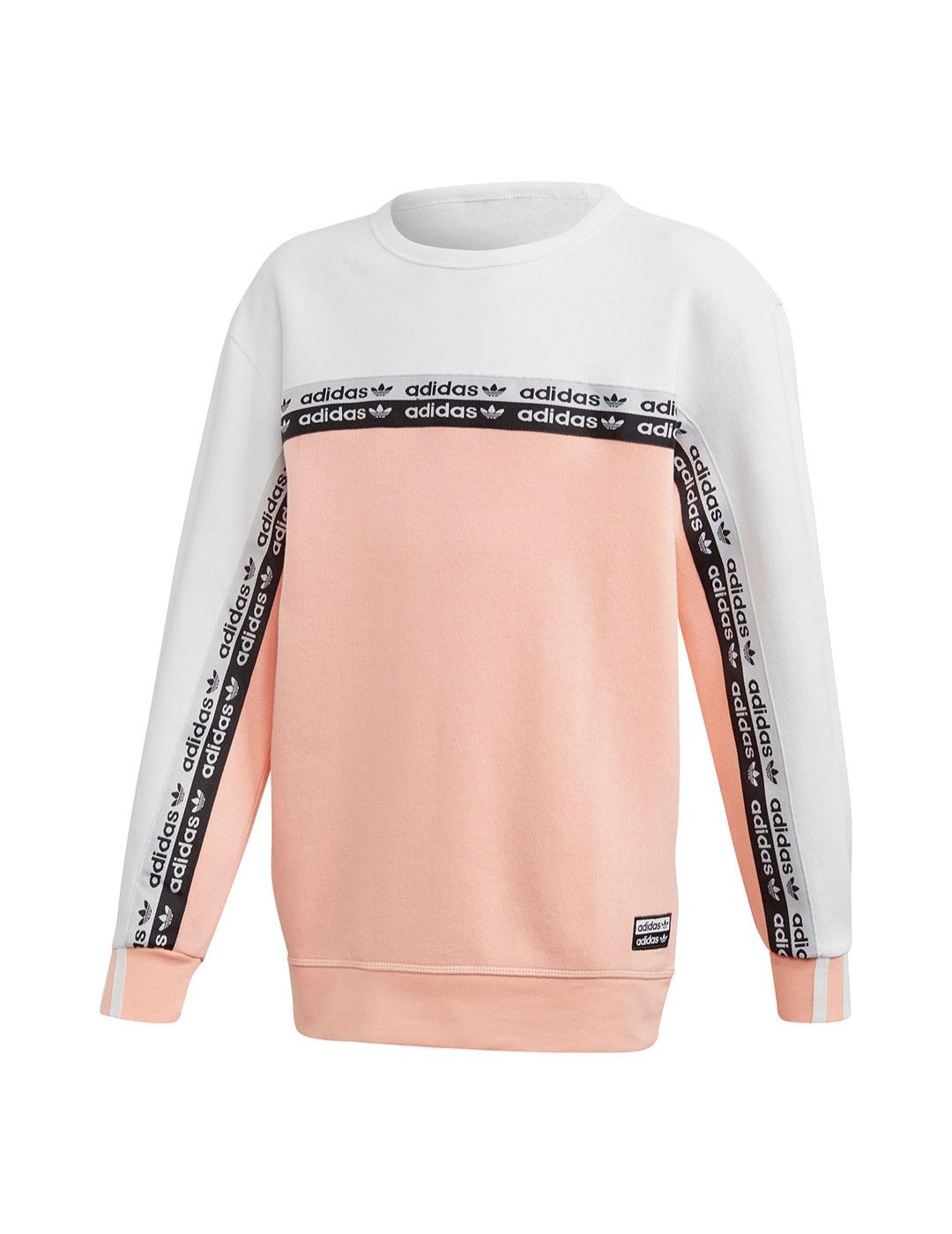Sudadera Niña adidas Crew Blanco/Rosa