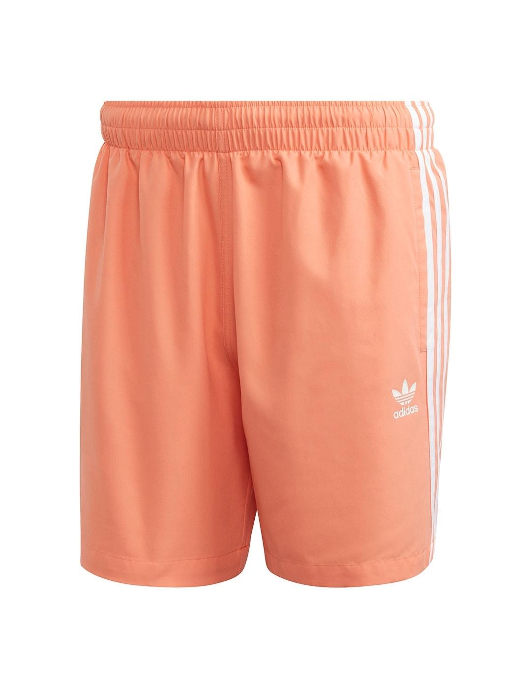 Bañador Hombre adidas Originals 3 Stripe Naranja
