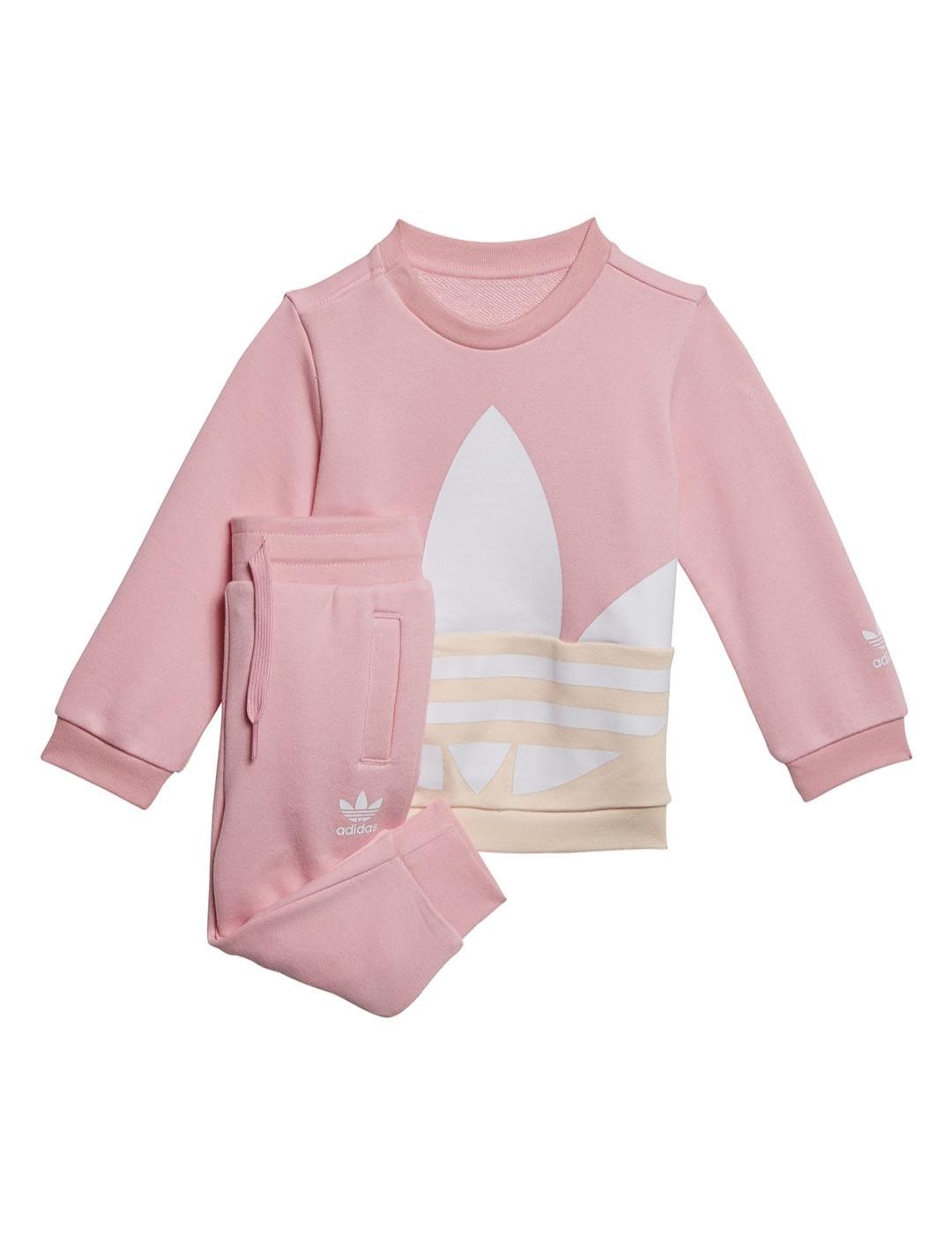 Conjunto Niña adidas Trefoil Crew Rosa