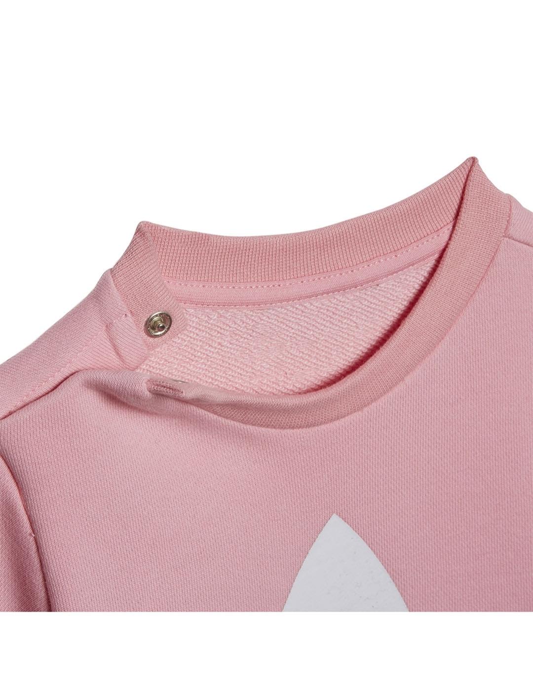 Conjunto Niña adidas Trefoil Crew Rosa