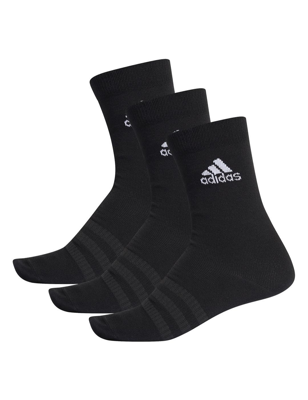 Calcetines Unisex adidas Light Crew Negro