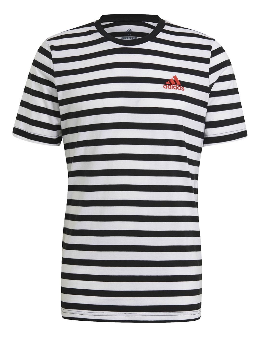 Camiseta Hombre adidas Stripy SJ Negro/Blanco