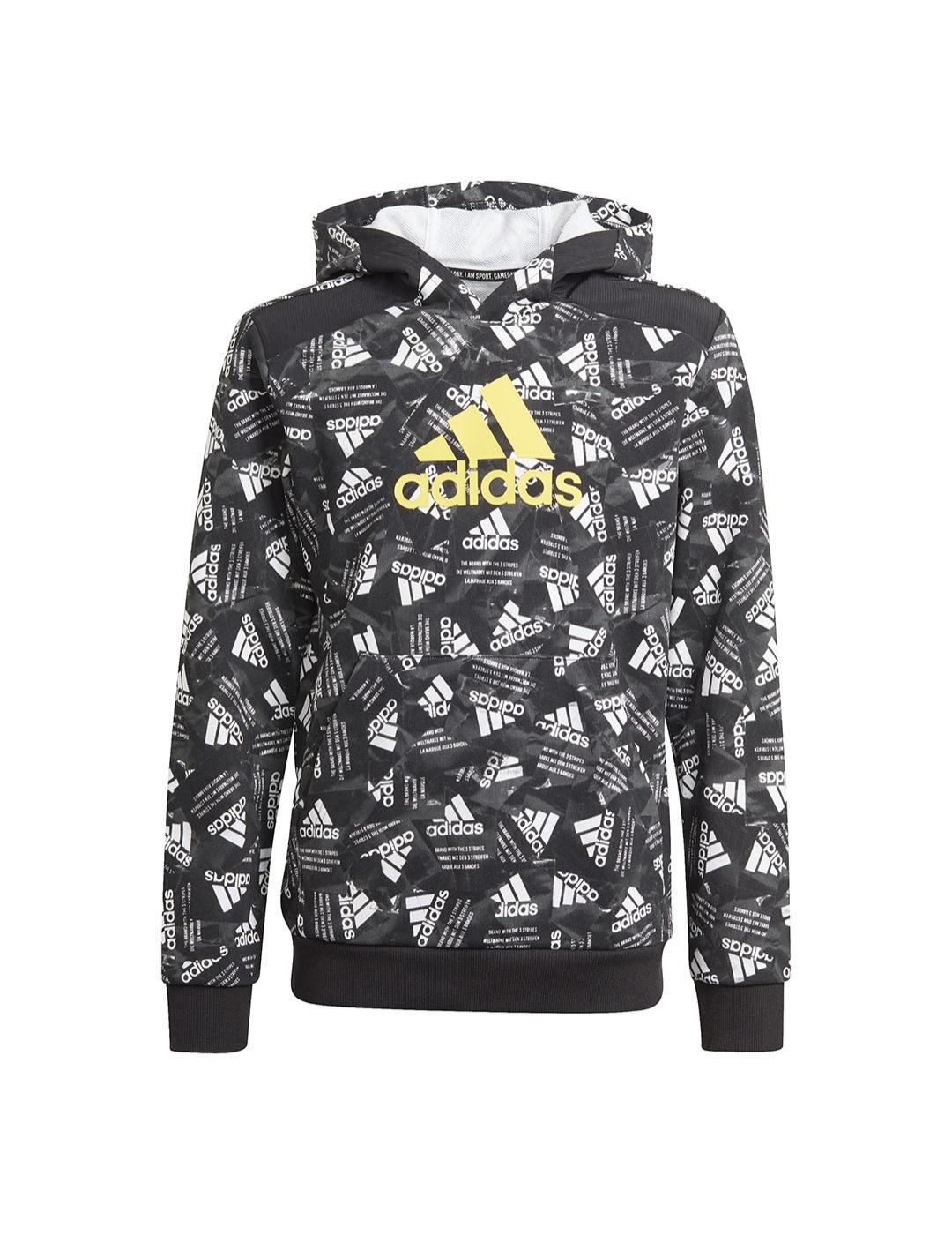 Sudadera Niño adidas Bos Negra Blanca