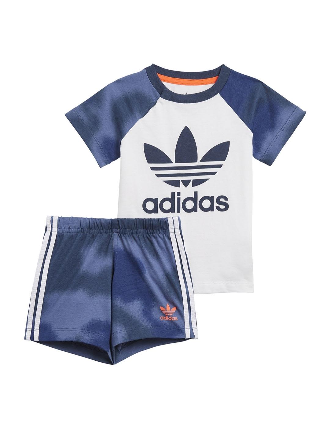 Conjunto Corto adidas Niño Blanco/Marino
