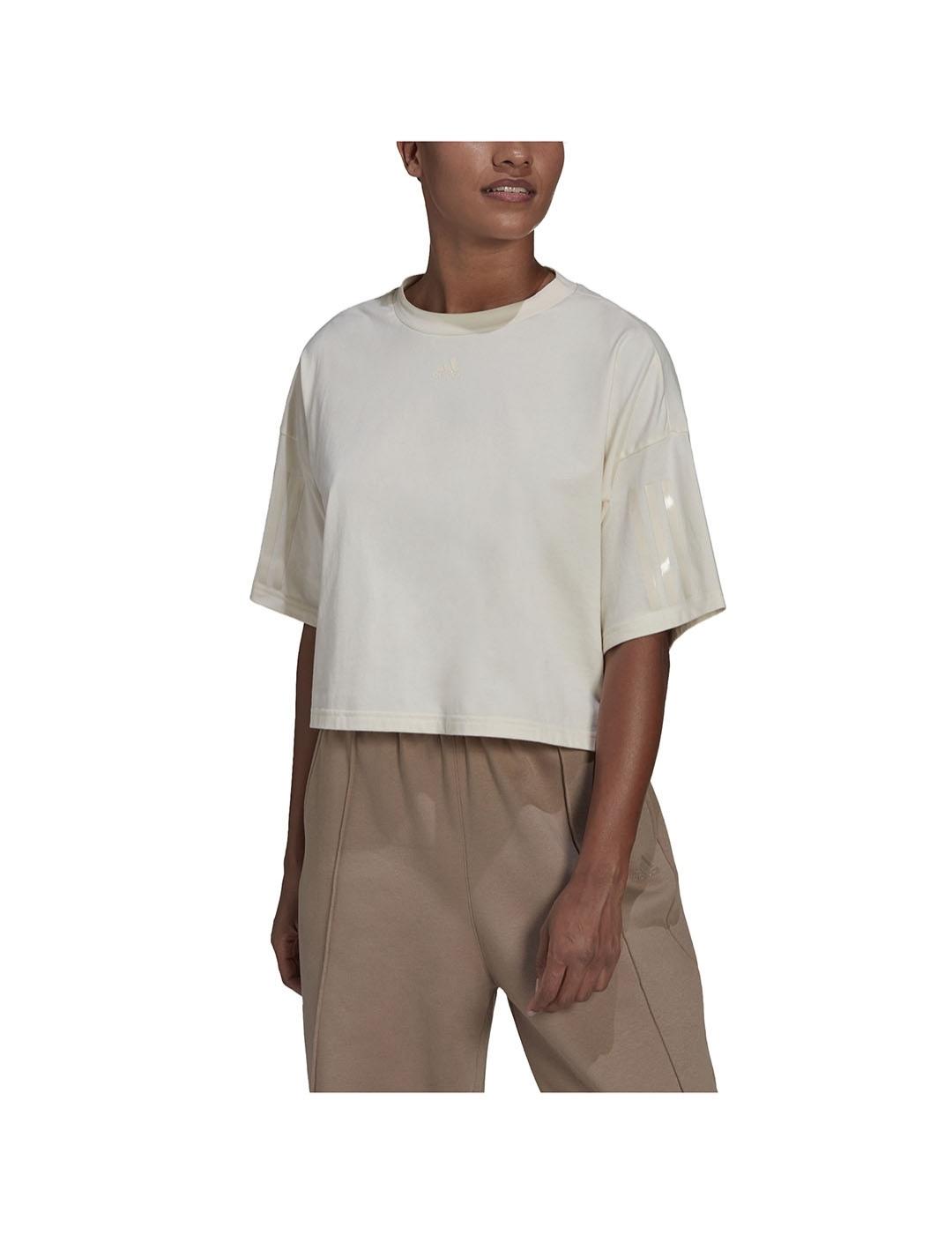 Camiseta Mujer adidas  Hyperglam Boxy  Crema