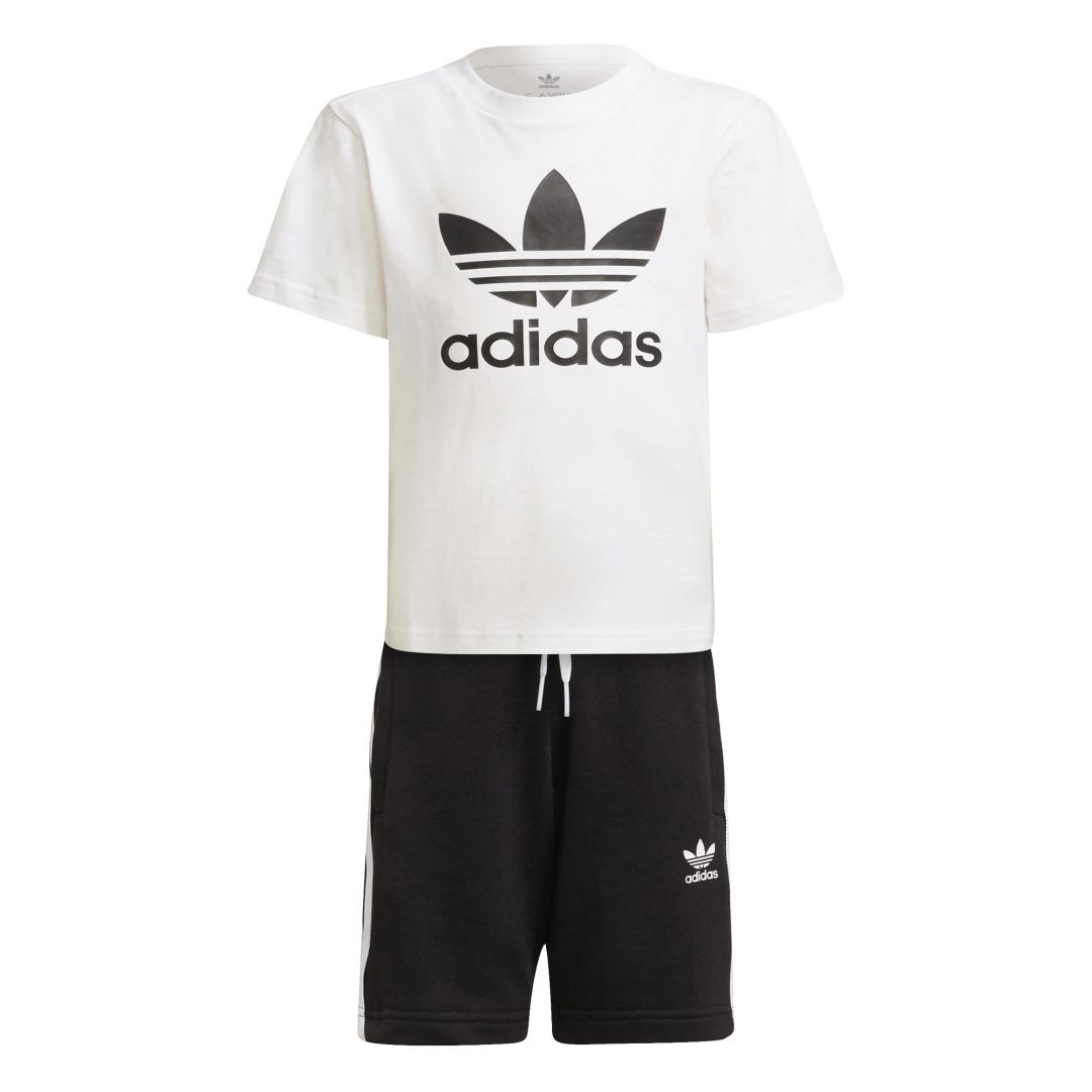 Conjunto Corto Niño adidas Blanco Negro