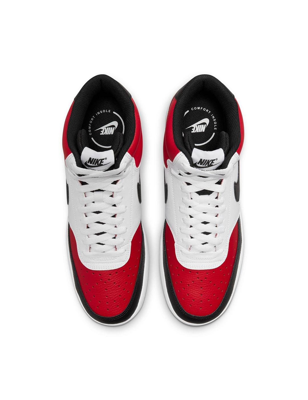 Zapatilla Hombre Nike Court Vision Nba Roja Blanca