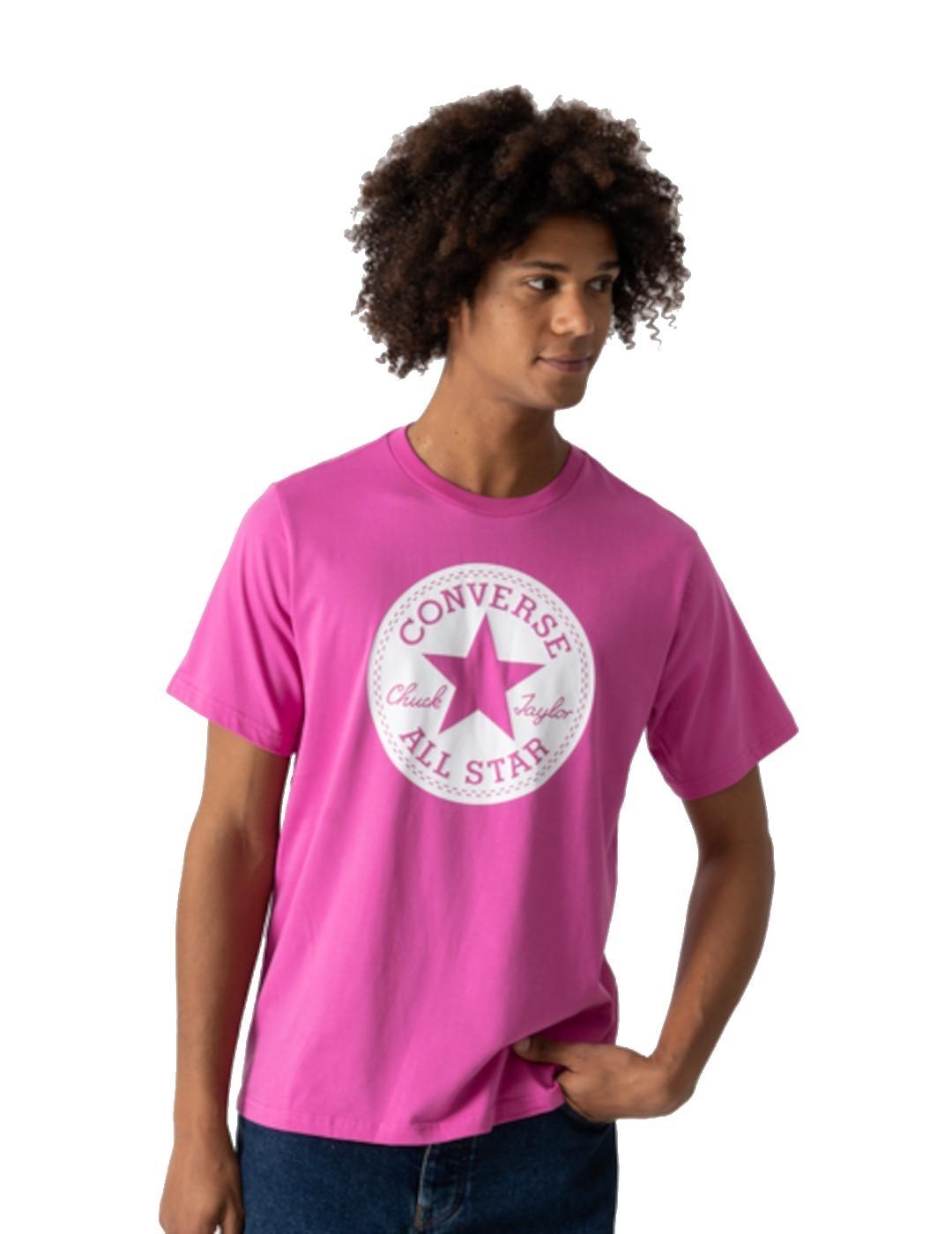 Camiseta Hombre Converse Optical Rosa